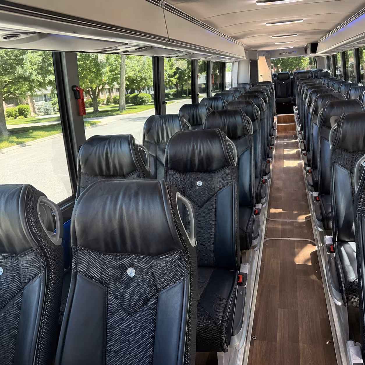 sterling heights 40 passenger charter bus inside