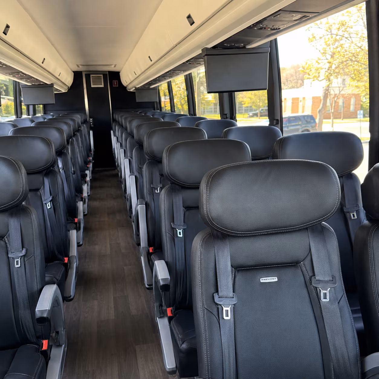 sterling heights 45 passenger charter bus inside
