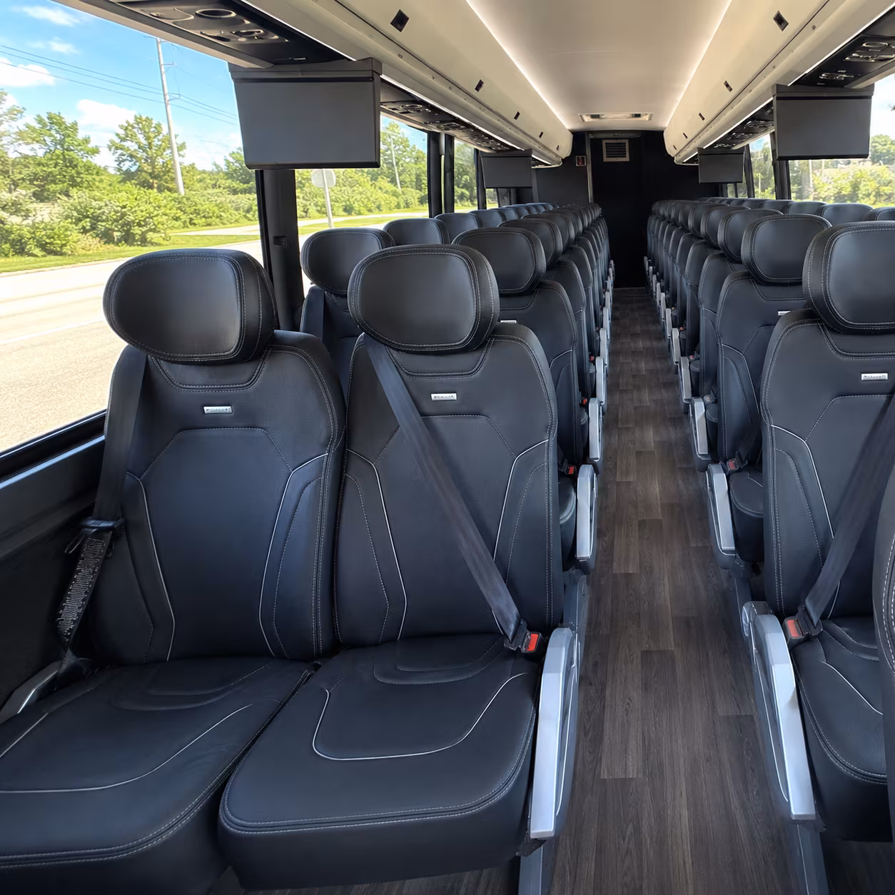 sterling heights 47 passenger charter bus inside