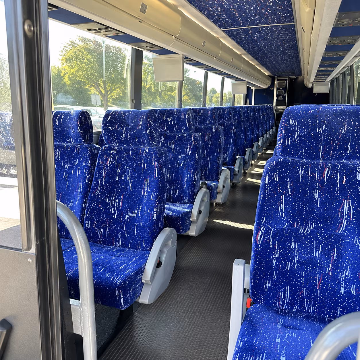 sterling heights 50 passenger charter bus inside